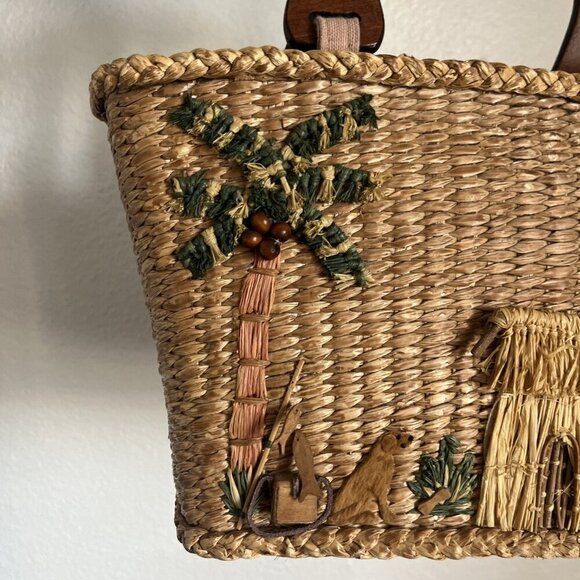 St John’s Bay PURSE HANDMADE WOVEN HAND-BAG FAIR ISLE ART PICTURE ZIP POCKT - Picture 2 of 15